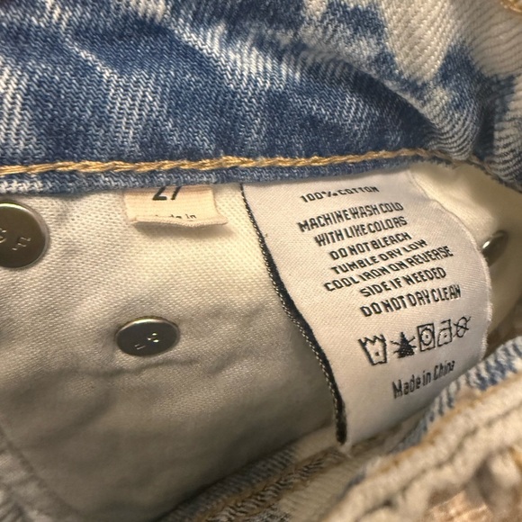 Grlfrnd Jeans Women’s Niki Micro Mini Skirt Blue White Size 27 - Picture 7 of 7